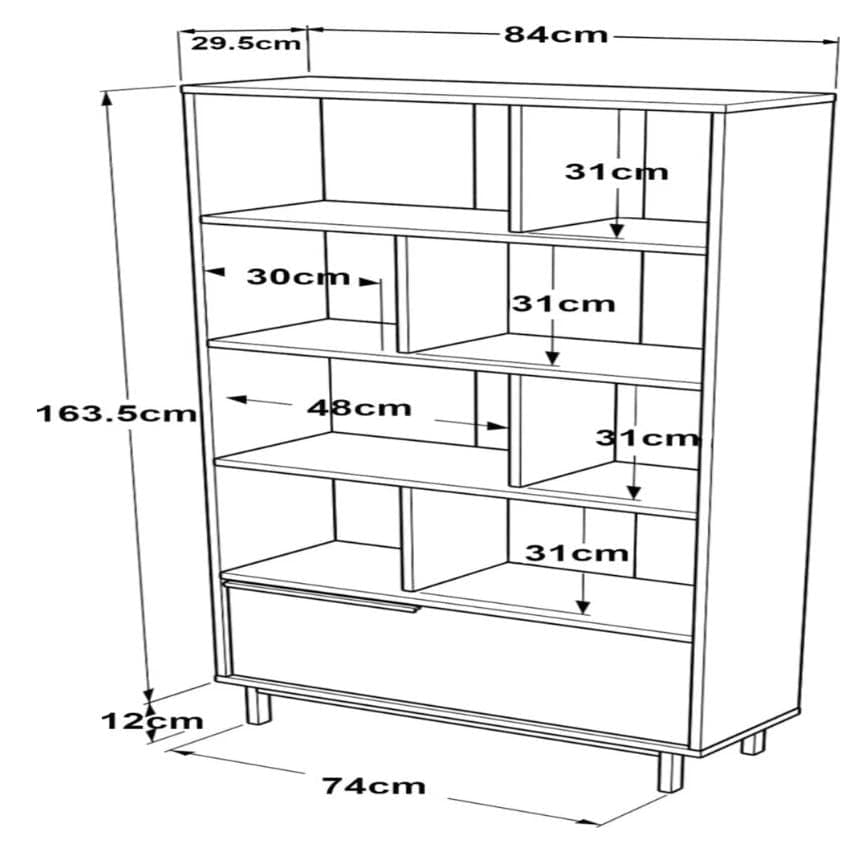 Librero blanco decorativo 2