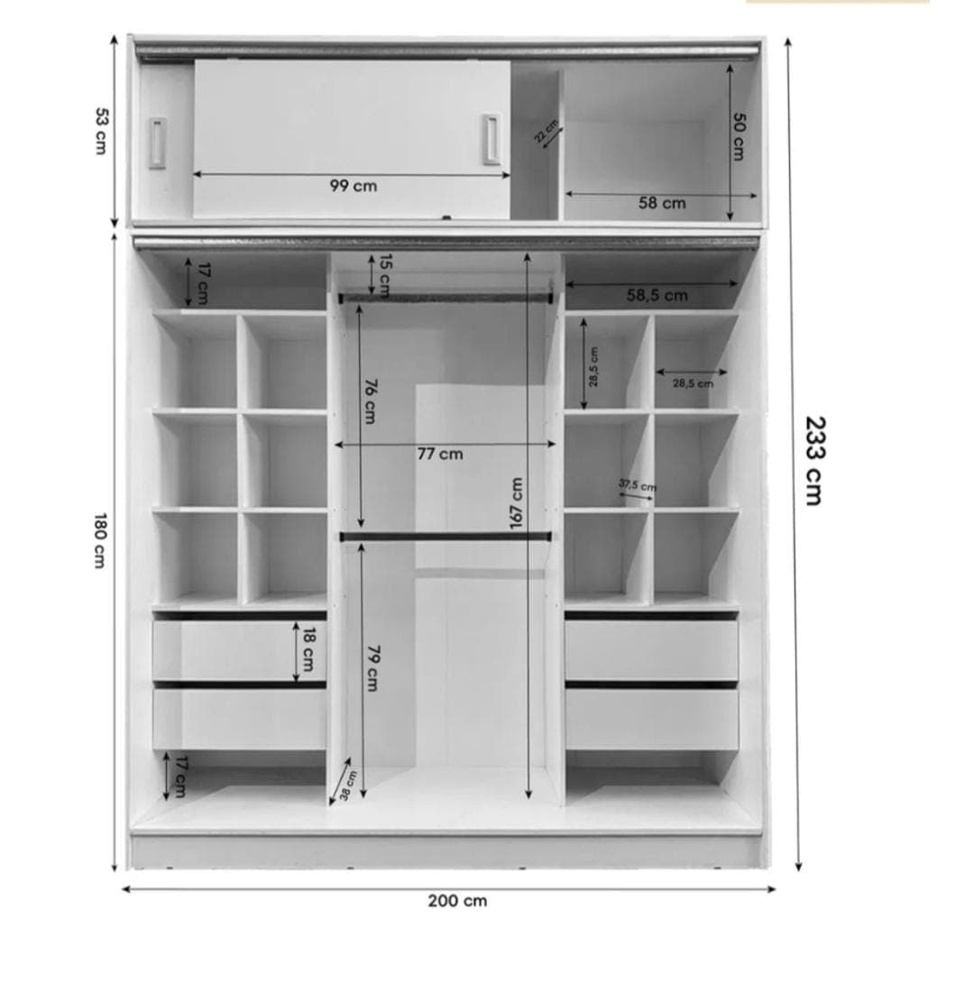 Ropero grande corredizo blanco 3