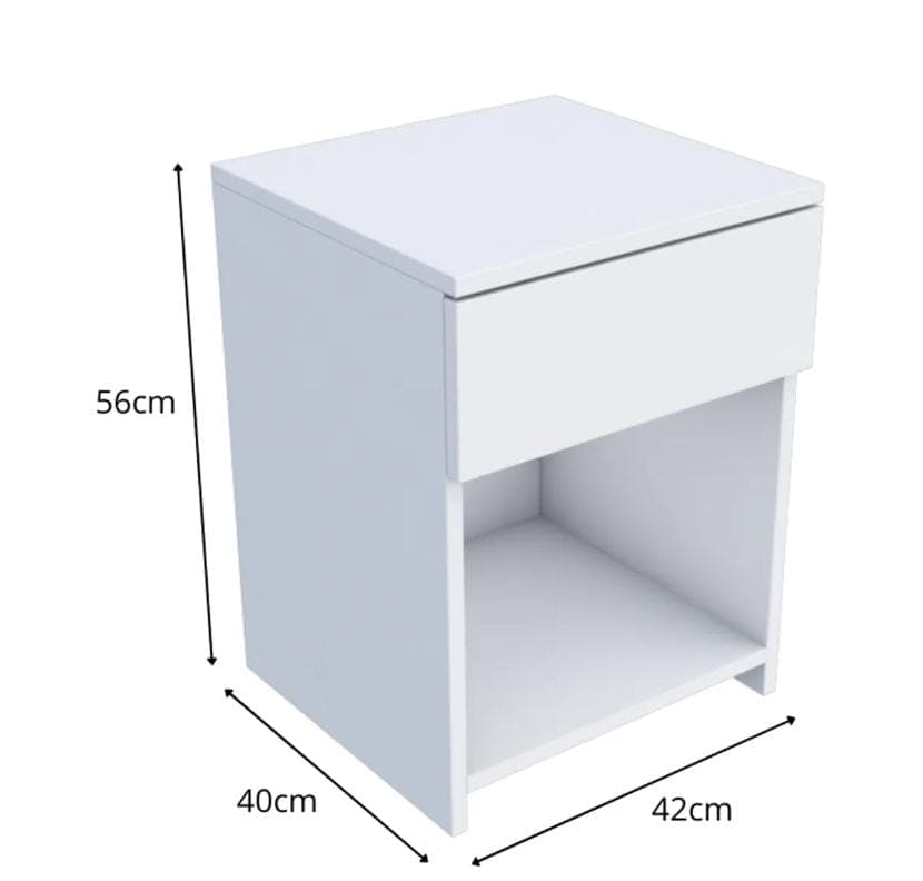 Mesa de noche blanca moderna