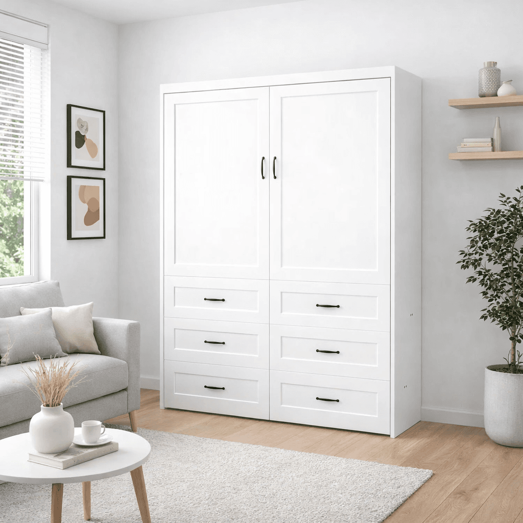 Ropero blanco con cajones