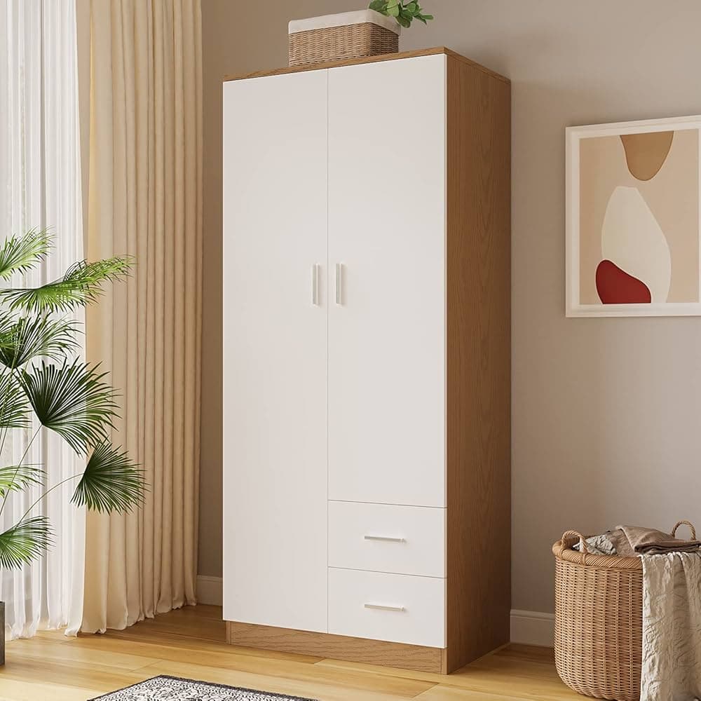 Ropero combinado blanco madera